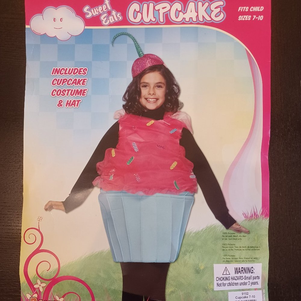 Sweet Eats Cupcake Halloween Costume Fits Girl's Sizes 7 - 10